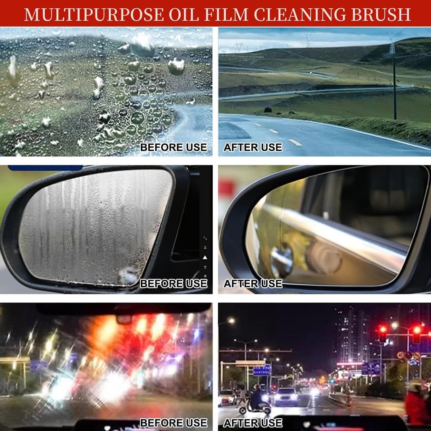 2-in-1 Car Oil Film Cleaning Brush