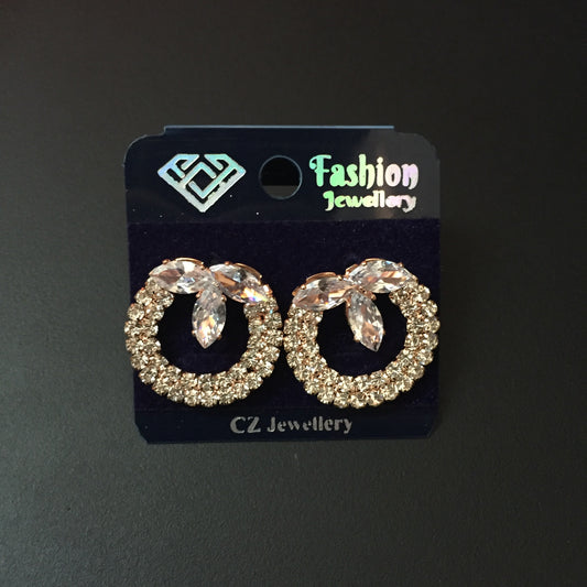 Premium CZ Crystal Loop Earrings – Elegant Party & Bridal Jewellery