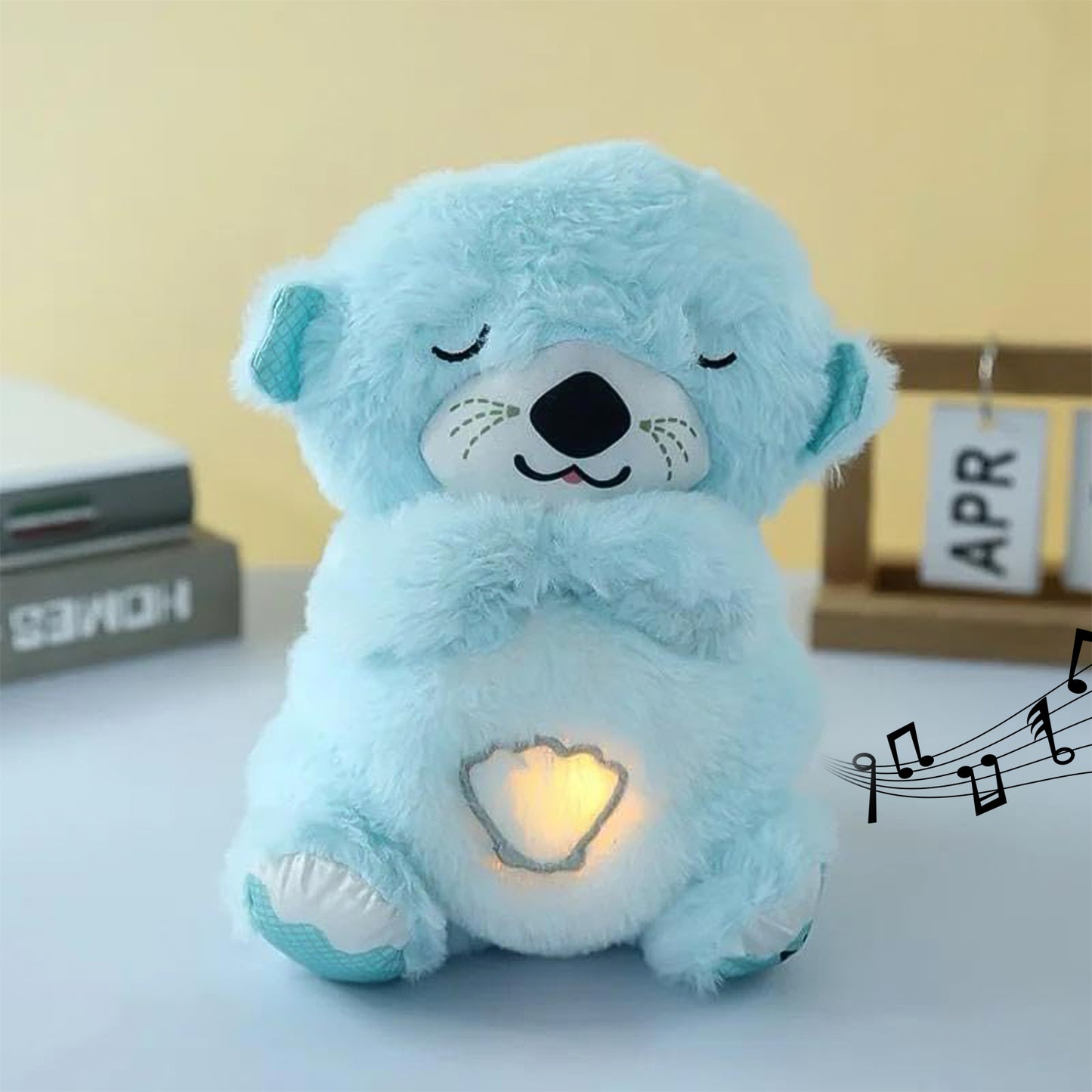 Soft Plush Musical Teddy Bear Toy With Led Light (1 Pc)