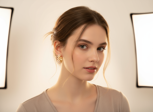 Pearl-Studded Gold Hoop Earrings | Elegant Daily Wear & Partywear Jewellery
