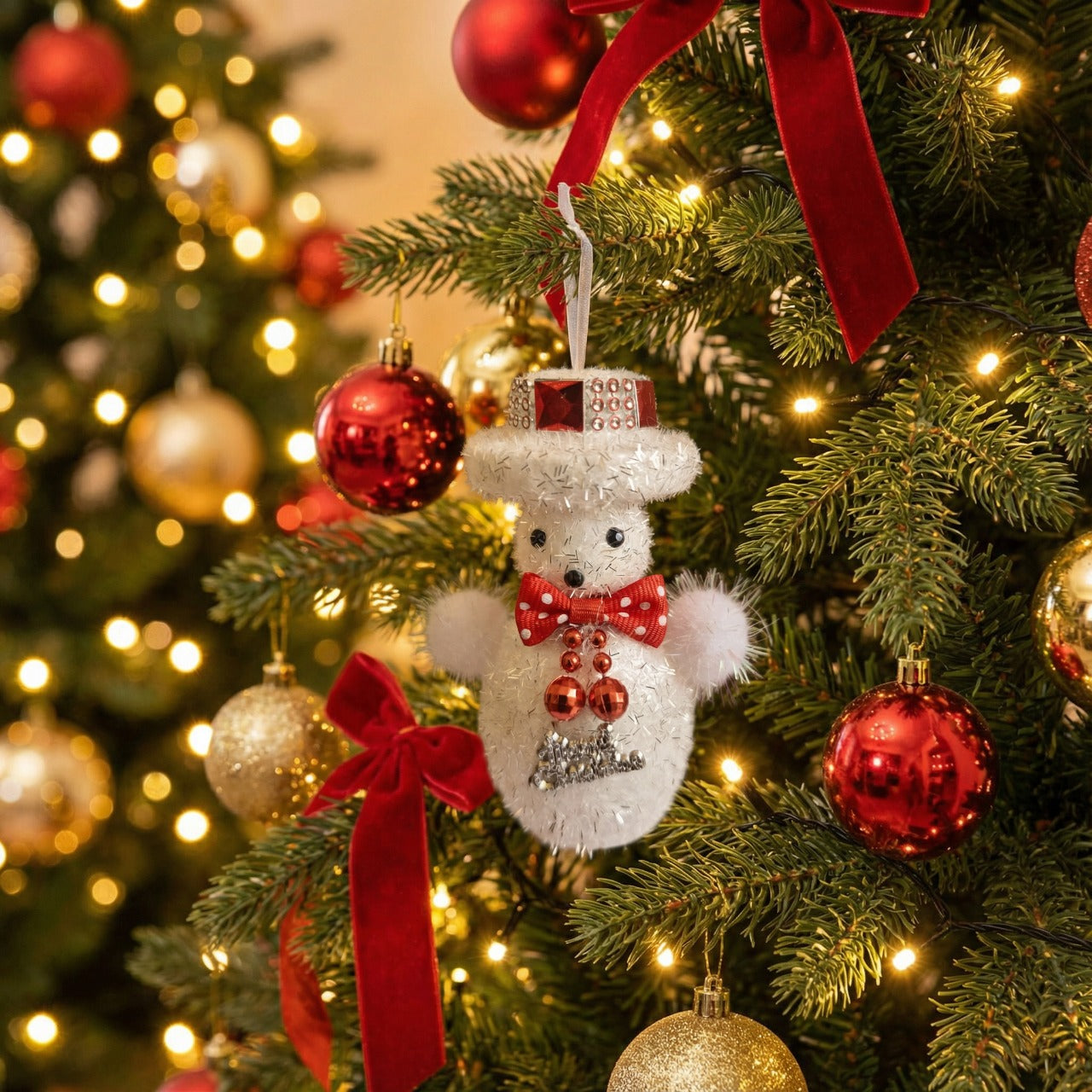 Kitschy Retro Santa Head Ornament | Vintage Tinsel Beard Figurine with Star Cap| Nostalgic Collectible(pack of 1)