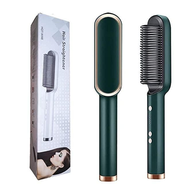 3-in-1 Professional Electric Hair Straightener Comb Brush – Quick Detangle & Smooth Styling