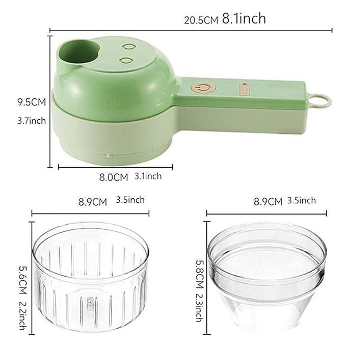 4-in-1 Portable Electric Vegetable Cutter Set – Wireless Mini Food Processor & Chopper