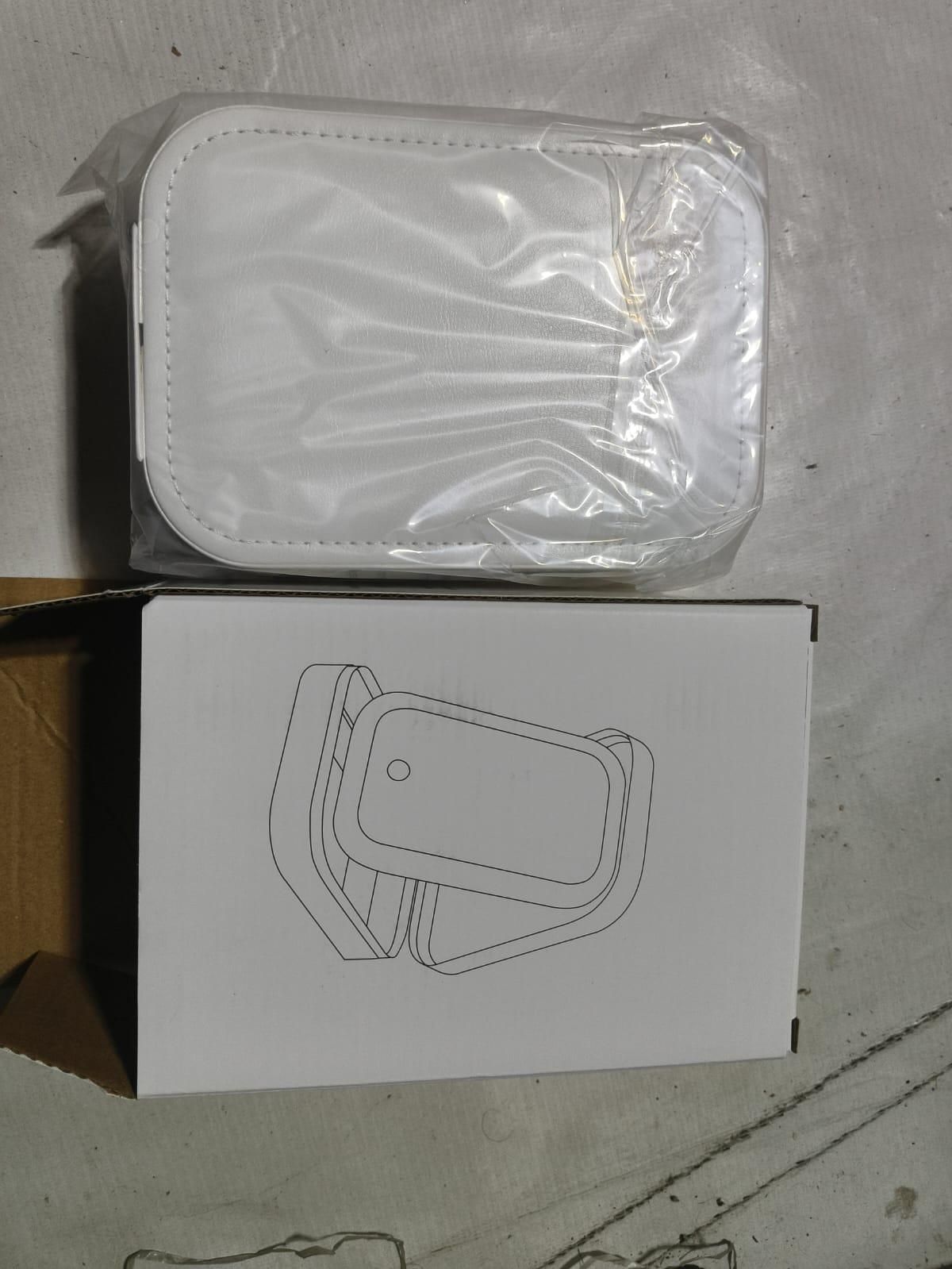 White Jewelry Box with LED Mirror – Portable Adjustable Organizer