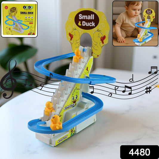 Lala Small Duck Climb Stairs Toy Roller Coaster With Flashing Lights  Music (3 Ducks)