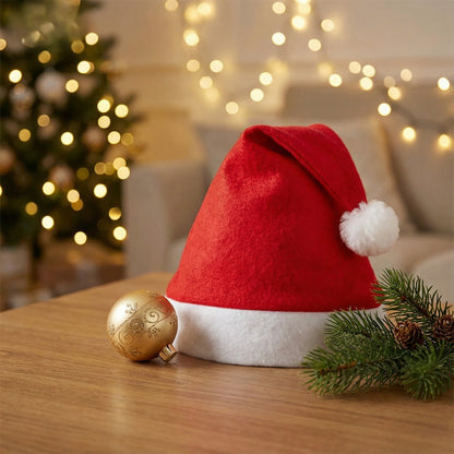 Classic Red & White Santa Hats | Soft Felt Christmas Party & Family Photo Props(pack of 2)