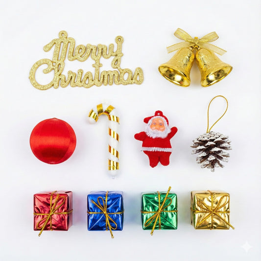 Classic Holiday Decor Starter Pack | Assorted Christmas Ornaments & Tree Toppers
