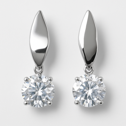 Sparkling silver drop earrings with CZ stone – elegant women jewellery