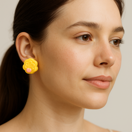 Cute Yellow Flower Stud Earrings – Kids & Girls Daily Wear Fashion Jewellery