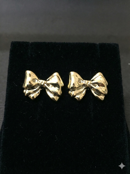 Gold Bow Stud Earrings – Cute & Elegant Daily Wear Fashion Jewellery