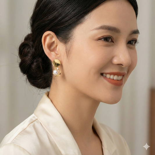 Elegant Gold Pearl Drop Earrings – Stylish Daily & Party Wear Fashion Jewellery