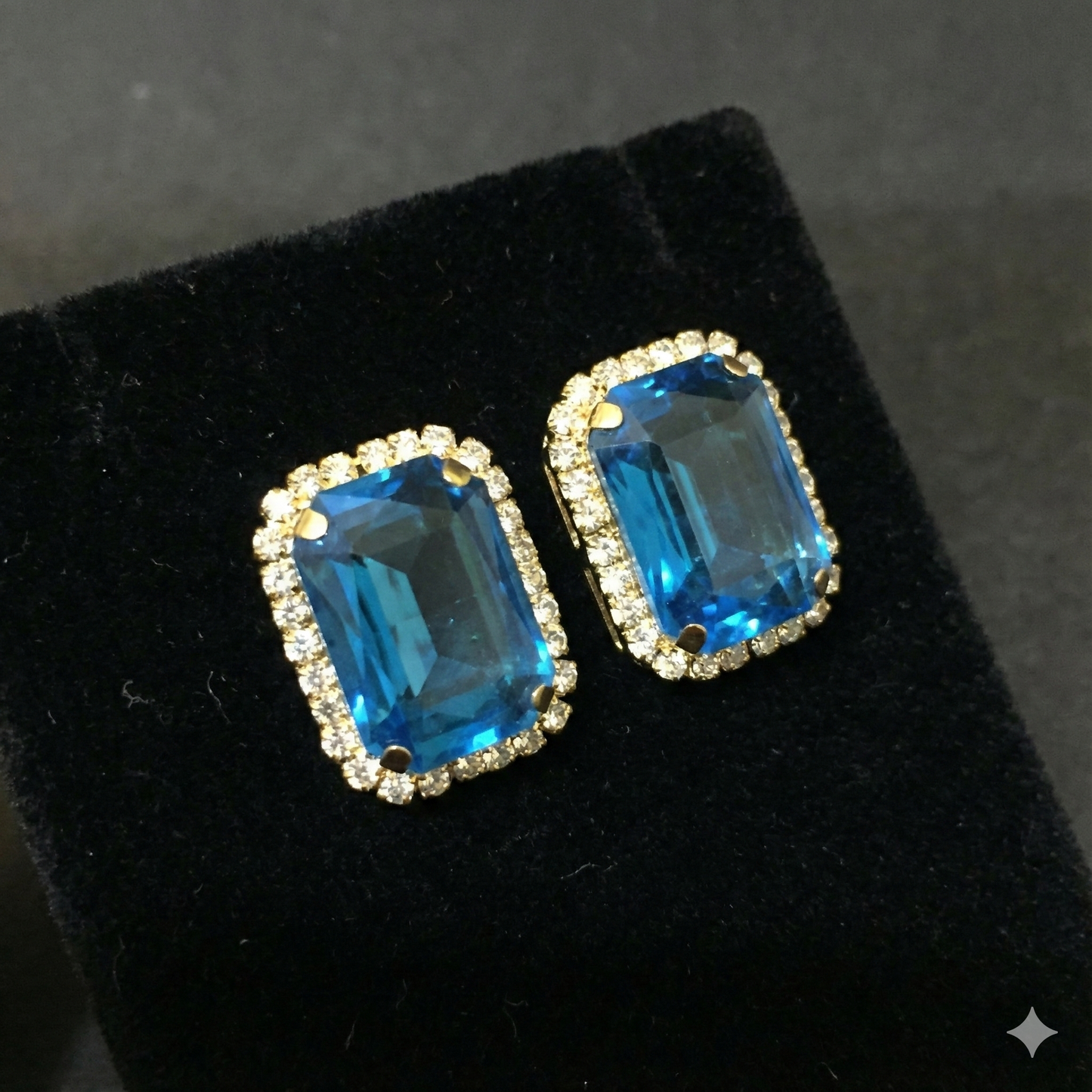 Premium Blue Crystal Stud Earrings – Gold Plated Elegant Party & Daily Wear Jewellery