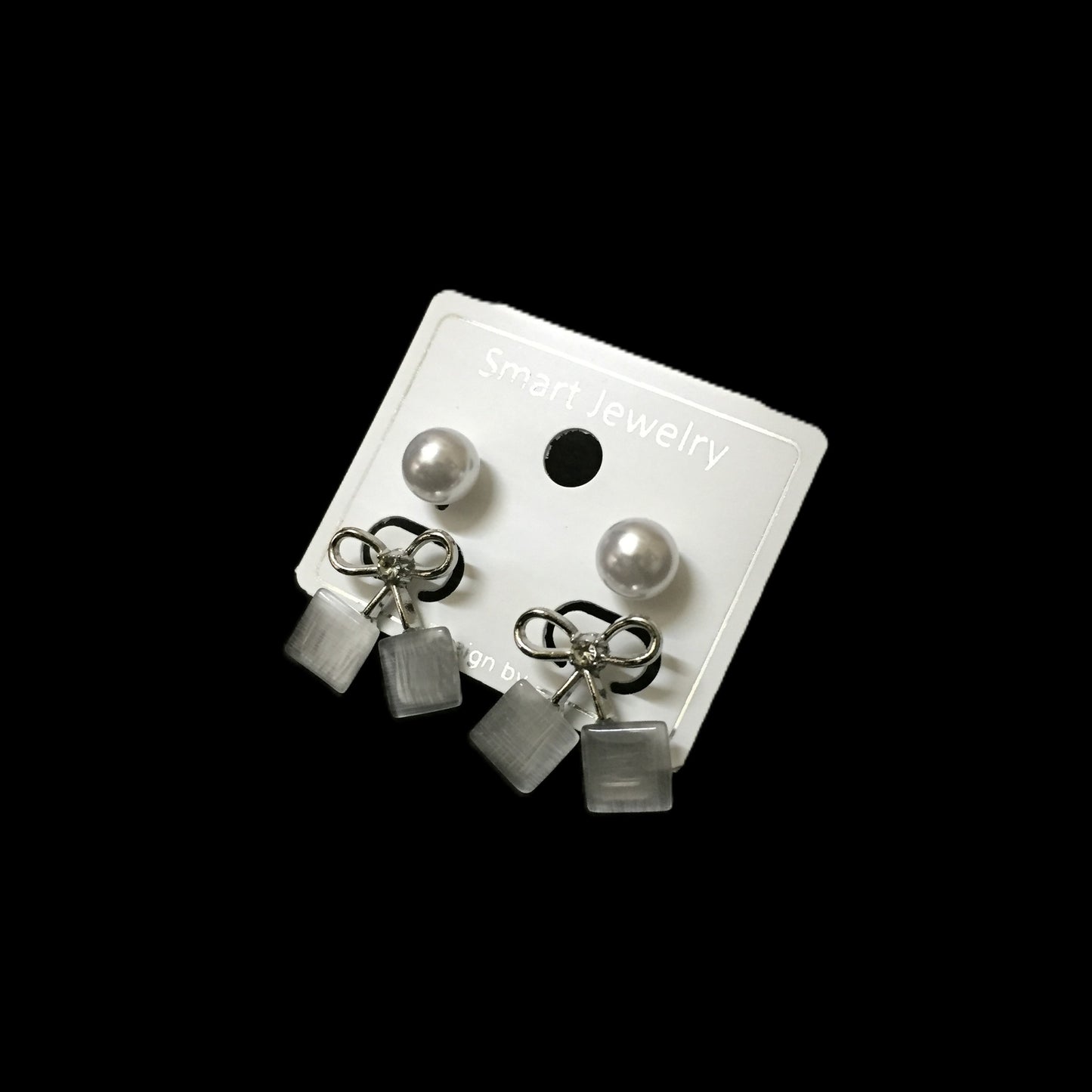 Pearl Stud & Bow Dangler Earrings Combo (2 Pairs) – Elegant Daily & Party Wear Jewellery