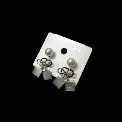 Pearl Stud & Bow Dangler Earrings Combo (2 Pairs) – Elegant Daily & Party Wear Jewellery