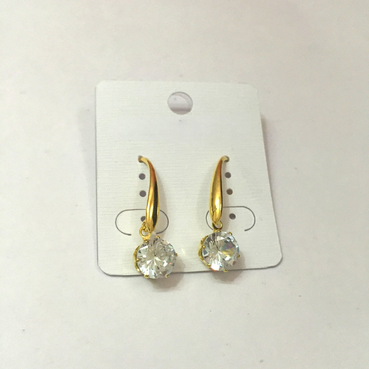 Gold CZ Drop Earrings – Premium Sparkling Crystal Dangler for Party & Daily Wear