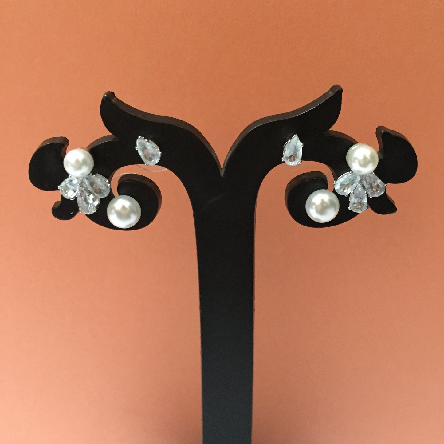 Premium Pearl & CZ Stud Earrings Combo (3 Pairs) – Stainless Steel Daily & Partywear Set