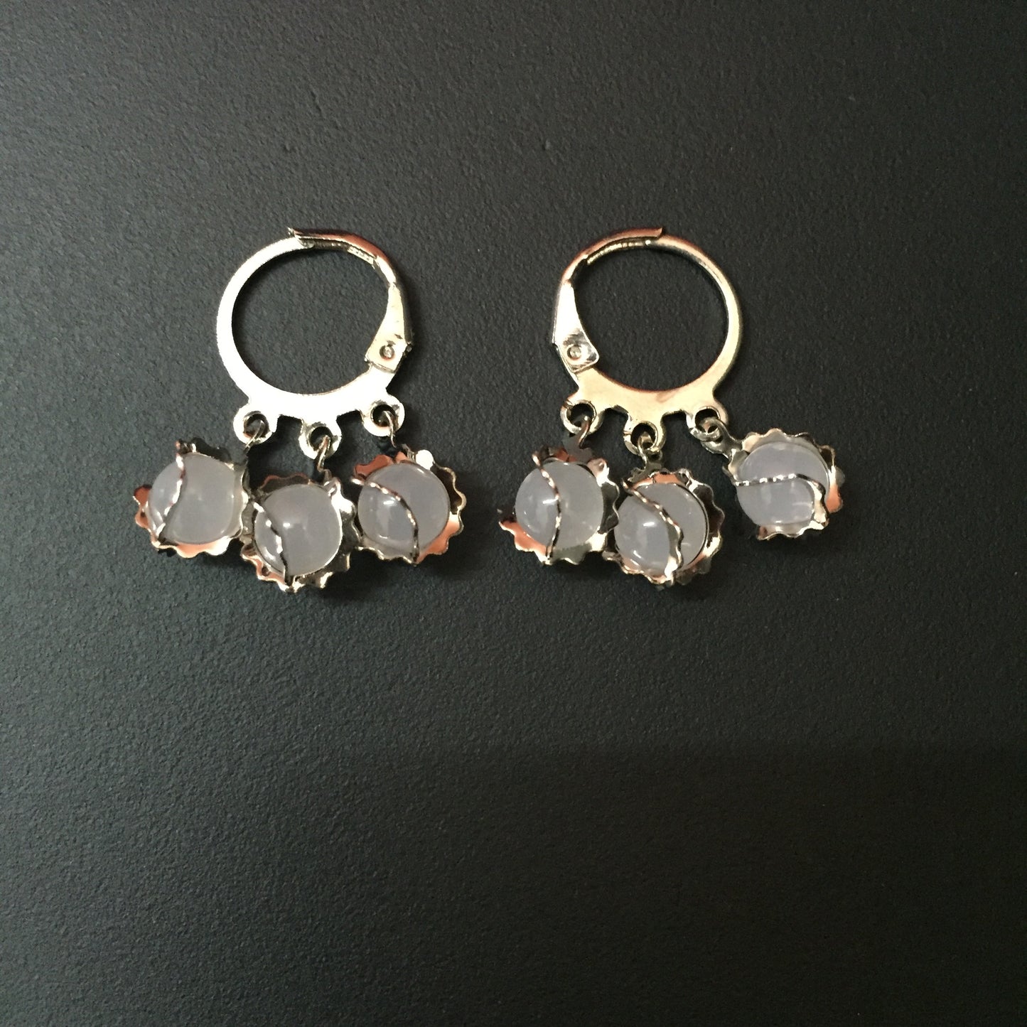 Elegant Triple Stone Hoop Earrings – Stylish Daily & Party Wear Jewellery