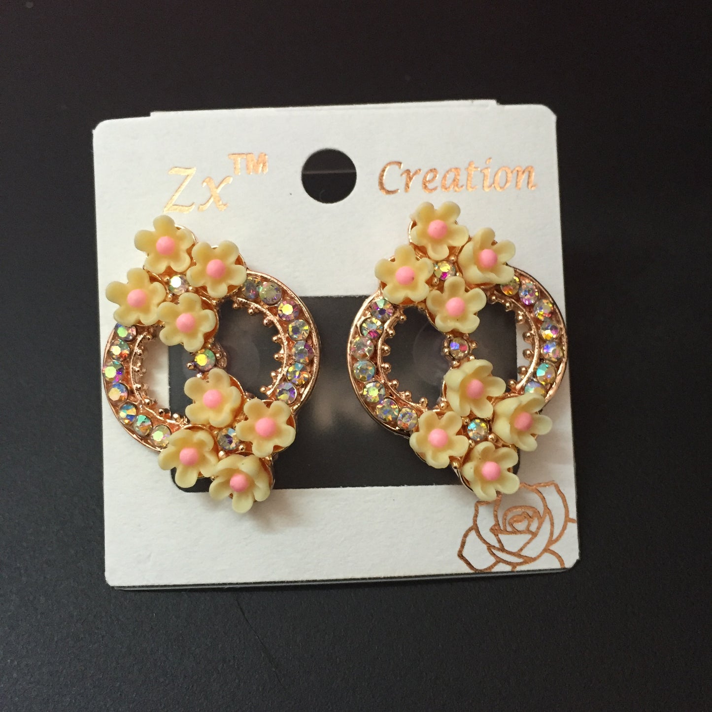 Floral Hoop Earrings with Pastel Flowers – Stylish Party & Daily Wear Jewellery