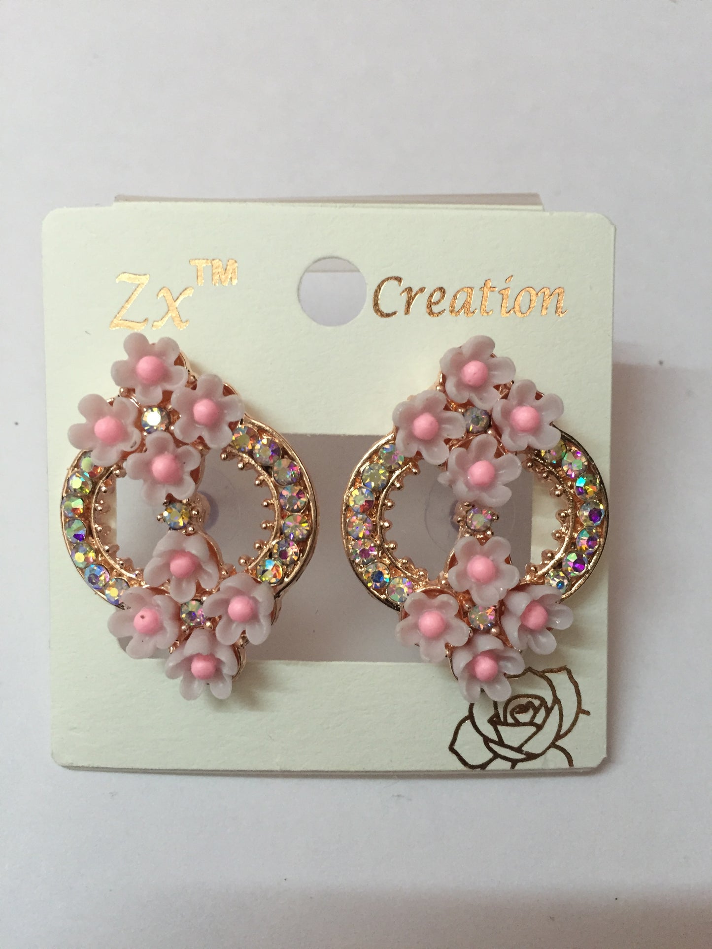 Floral Hoop Earrings with Pastel Flowers – Stylish Party & Daily Wear Jewellery