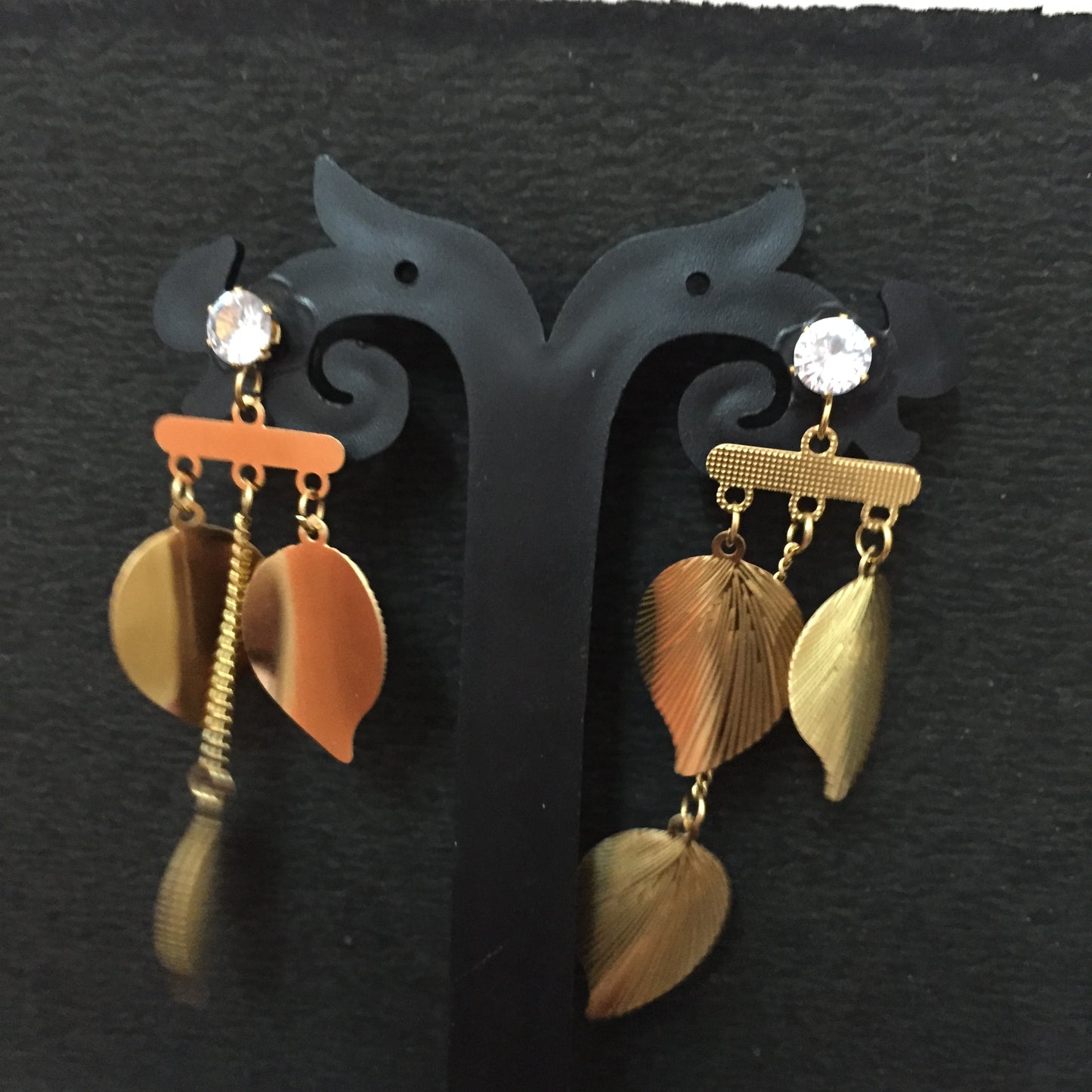 Premium Gold-Plated Leaf Drop Earrings | Trendy Partywear Danglers for Women