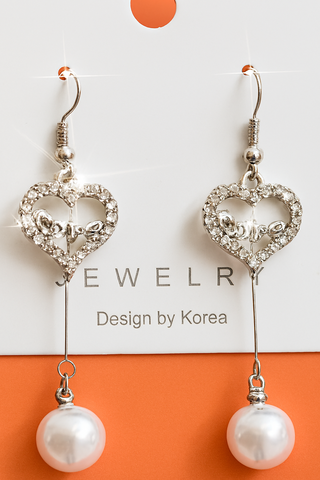 Stylish Heart “Love” Dangler Earrings with Pearl Drop – Fashion Jewellery