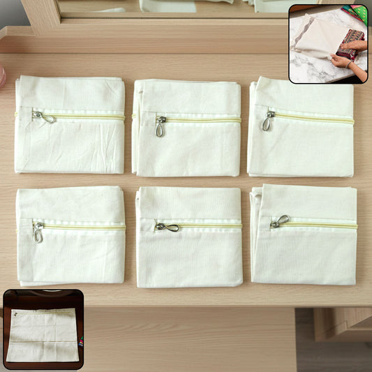 Zip Closure Saree Storage Bag (14.5x16.5 Cm Pack Of 6)