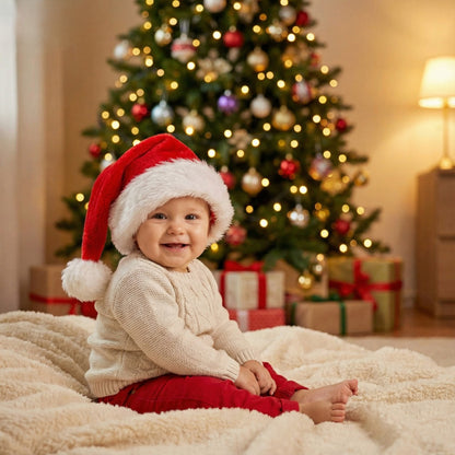 Classic Red & White Santa Hats | Soft Felt Christmas Party & Family Photo Props(pack of 2)