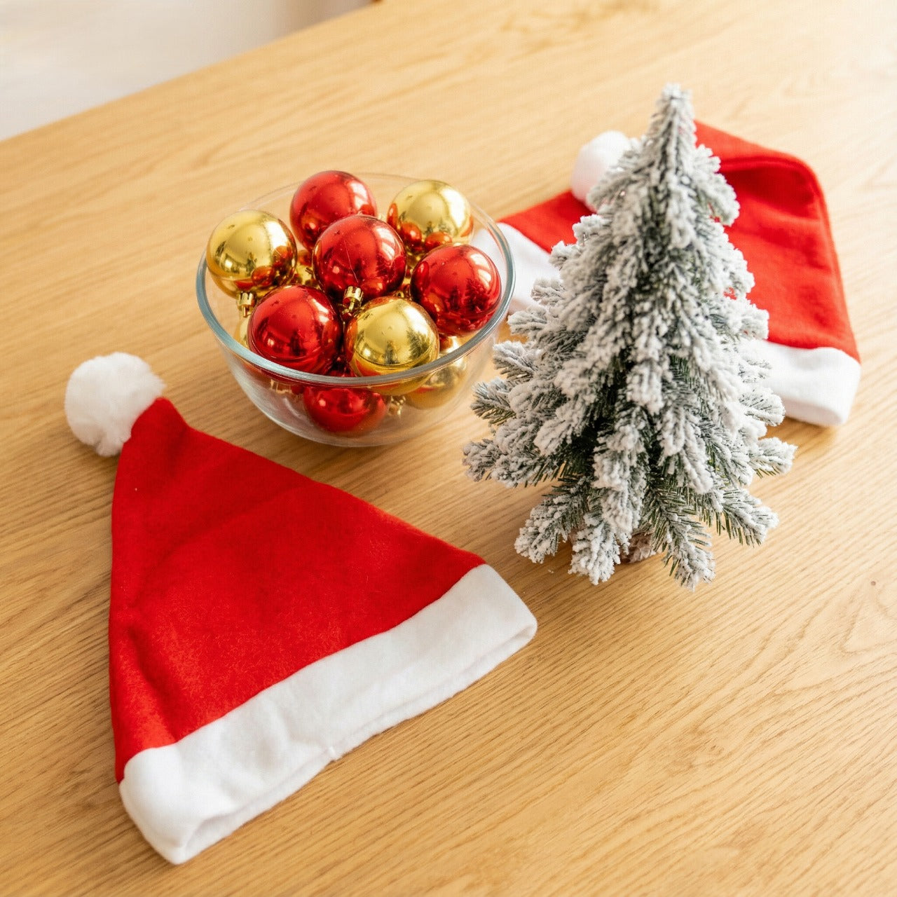 Classic Red & White Santa Hats | Soft Felt Christmas Party & Family Photo Props(pack of 1)