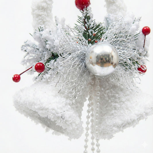 Christmas Bell Ornament | Shabby Chic Winter Door Hanger Decoration
