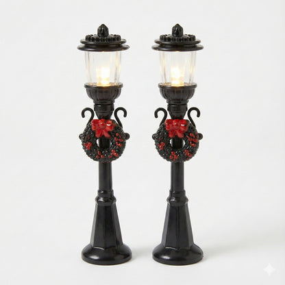 Nostalgic Miniature Christmas Street Lamp Set (2-Pack) | Lighted Village & Mantel Decor