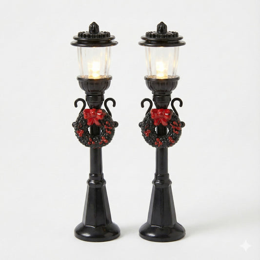 Nostalgic Miniature Christmas Street Lamp Set (2-Pack) | Lighted Village & Mantel Decor