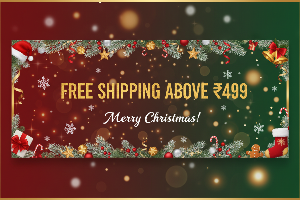 free shipping above 499rs christmas theme