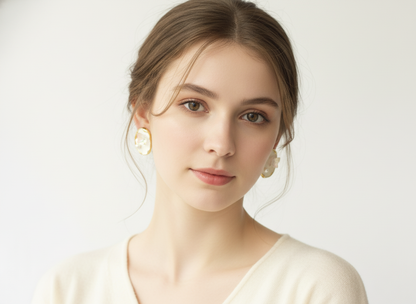 Butterfly Oval Enamel Stud Earrings – Cute Pearl Accent Daily & Party Wear Jewellery