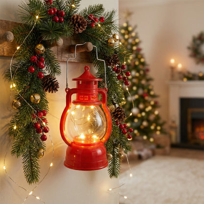 Classic Red LED Lantern Set - Decorative Fairy Lights for Home & Garden(PACK OF 1)