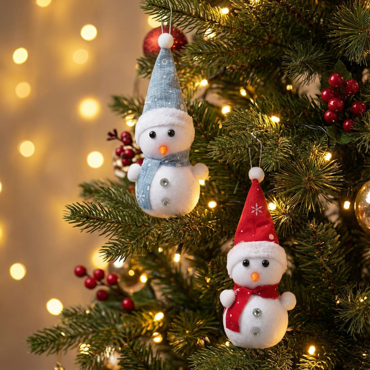 Whimsical Winter Christmas Ornament Collection - Dioramas, Snowmen & Star Assortment(pack of 2)