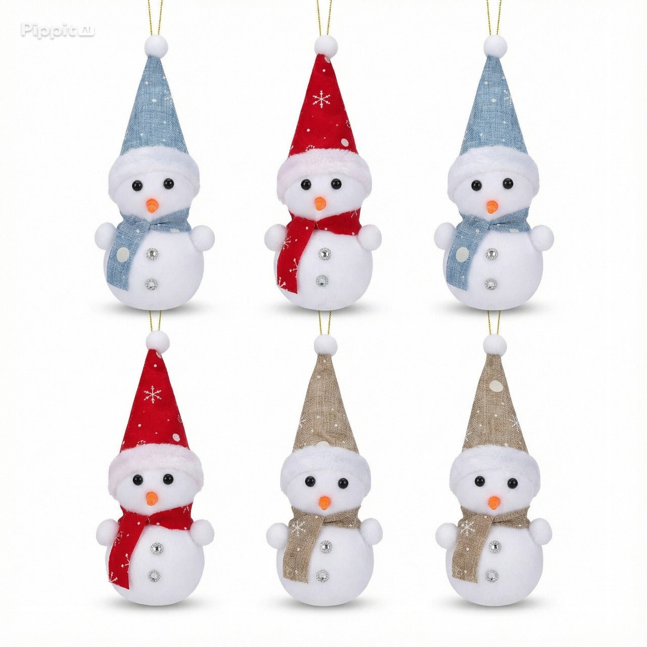 Whimsical Winter Christmas Ornament Collection - Dioramas, Snowmen & Star Assortment(pack of 6)