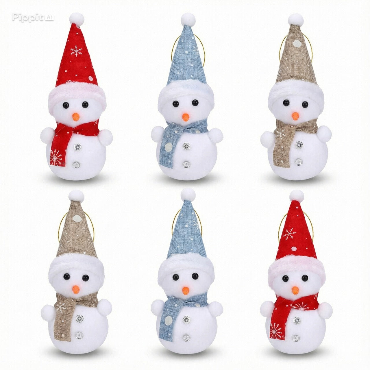 Whimsical Winter Christmas Ornament Collection - Dioramas, Snowmen & Star Assortment(pack of 6)