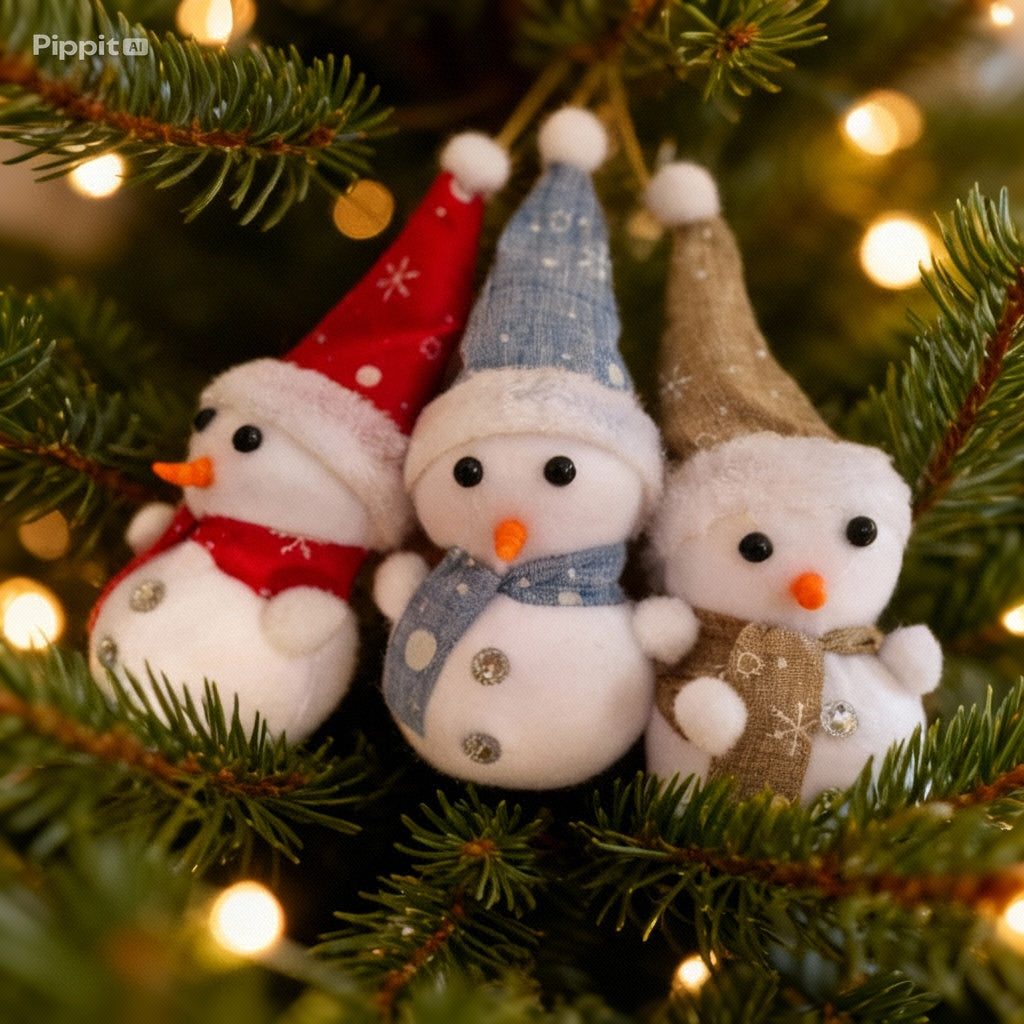 Whimsical Winter Christmas Ornament Collection - Dioramas, Snowmen & Star Assortment(pack of 3)