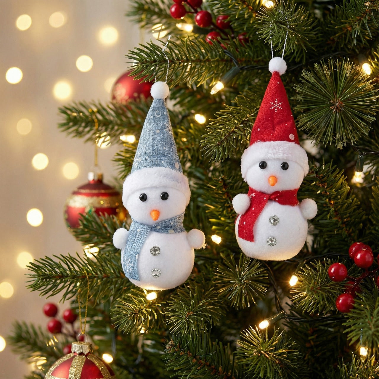Whimsical Winter Christmas Ornament Collection - Dioramas, Snowmen & Star Assortment(pack of 2)