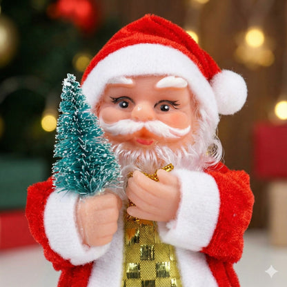 Classic Mini Santa Figurine Toy | Cute Musical/Dancing Christmas Tabletop Decoration