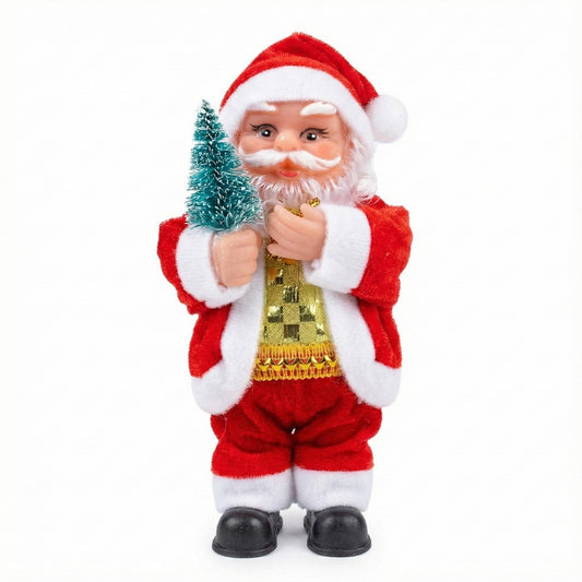 Classic Mini Santa Figurine Toy | Cute Musical/Dancing Christmas Tabletop Decoration