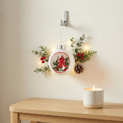 Enchanted Forest Diorama Glass Christmas Ornament - Tree & Mushroom Scene(pack of 1)