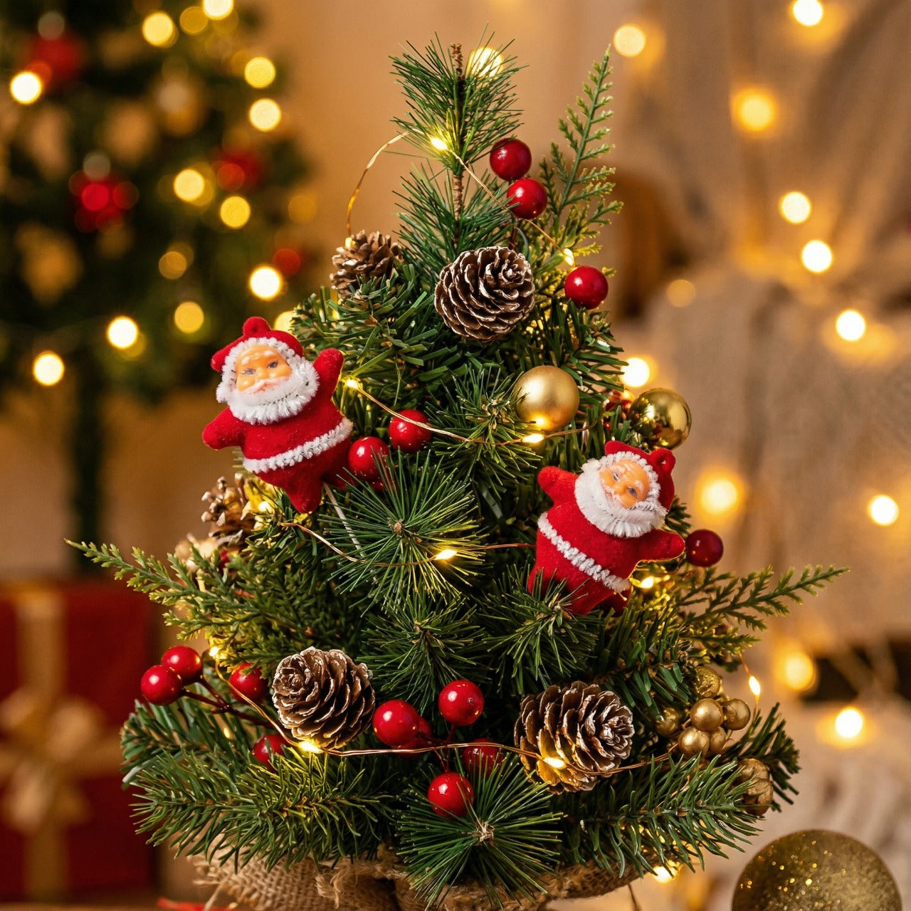 Vibrant Blue & Green Holiday Ornament Accent Set | 12-Piece Drum, Bauble, and Mini Gift Box (Pack of 2)