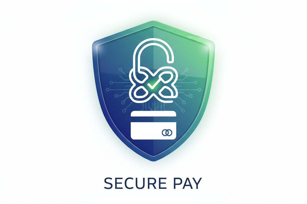 Shield icon for secure online payment