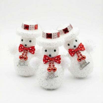 Kitschy Retro Santa Head Ornament | Vintage Tinsel Beard Figurine with Star Cap | Nostalgic Collectible(pack of 3)