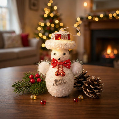 Kitschy Retro Santa Head Ornament | Vintage Tinsel Beard Figurine with Star Cap| Nostalgic Collectible(pack of 1)