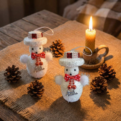 Kitschy Retro Santa Head Ornament | Vintage Tinsel Beard Figurine with Star Cap| Nostalgic Collectible(pack of 2)